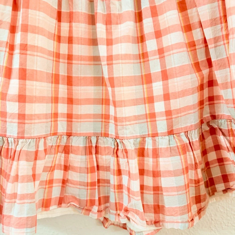 Oshkosh pale pink plaid ruffle dress